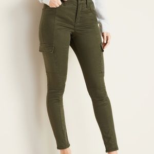 High-Waisted Sateen Rockstar Skinny Cargo Pants